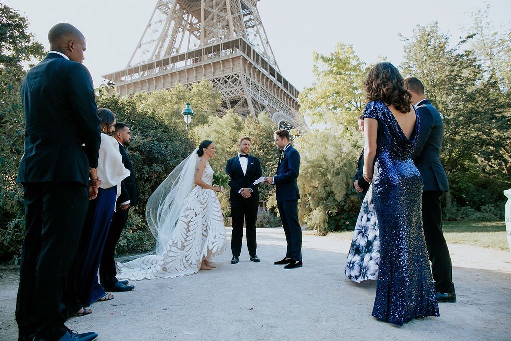 Destination wedding in Paris Eiffel Tower